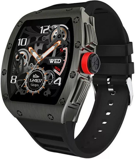 Kumi GT1 Smartwatch with Heart Rate Monitor (Black)
