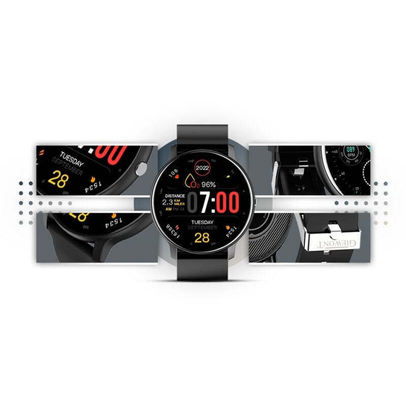 Giewont 46mm Smartwatch with Heart Rate Monitor (Black) view 4
