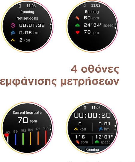 Microwear L13BL Smartwatch with Heart Rate Monitor (Black) view 5