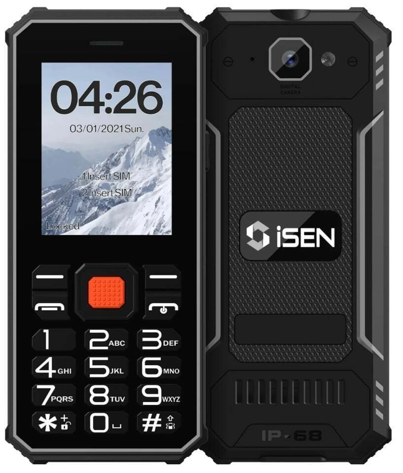 iSEN F1 Dual SIM Mobile Phone with Buttons Black view 2