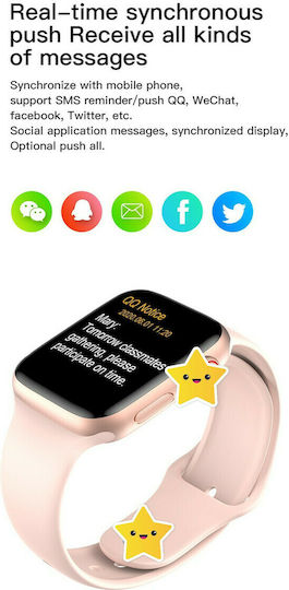 W26+ 44mm Smartwatch with Heart Rate Monitor (Pink) view 2