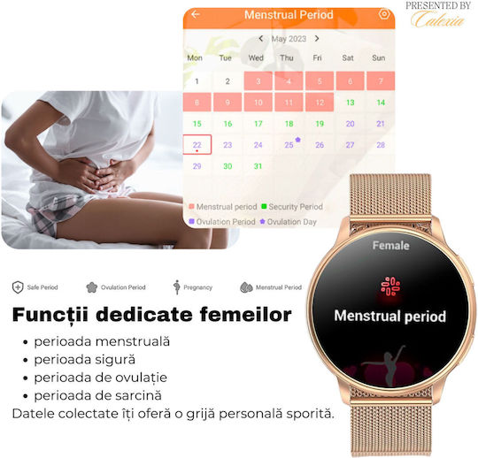Ceas Y11 42mm Smartwatch with Heart Rate Monitor (Gold) view 8