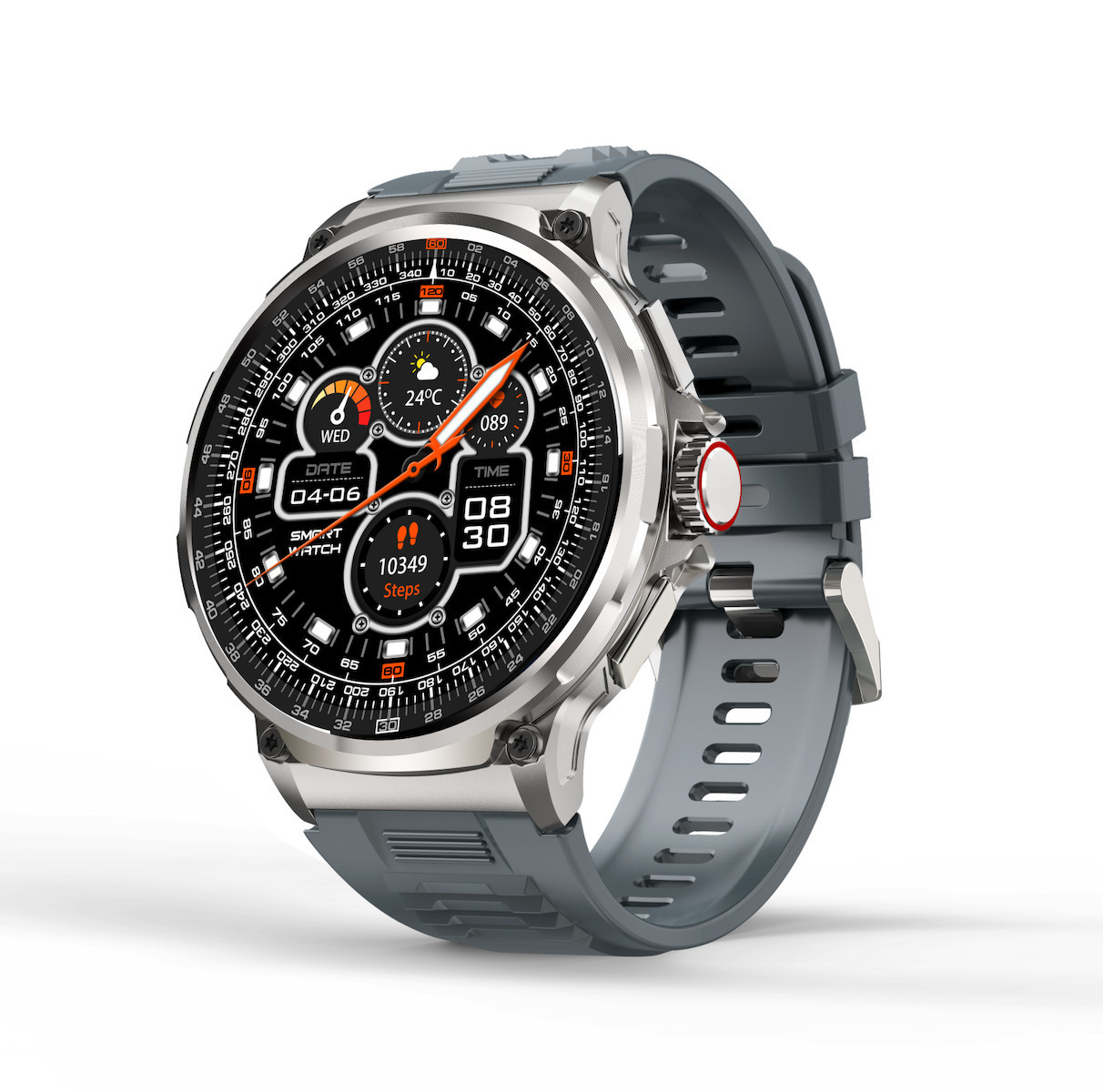 North Edge V69 Titanium 52mm Smartwatch with Heart Rate Monitor Gray Large view 4