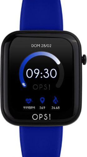 OPS! Objects Active 38mm Smartwatch with Heart Rate Monitor (Blue Rubber Strap) view 1