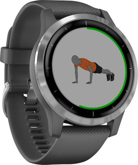 Garmin Vivoactive 4 Stainless Steel 45mm Waterproof Smartwatch with Heart Rate Monitor (Shadow Gray/Silver) view 4