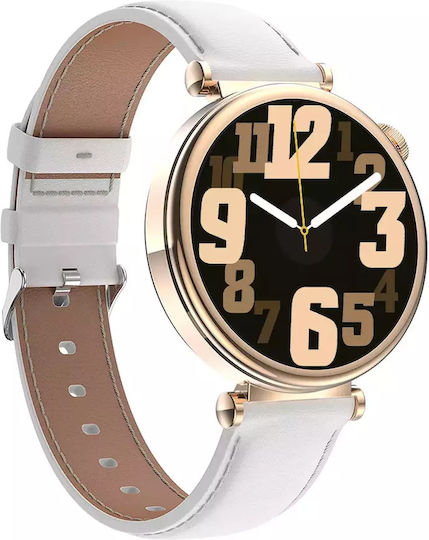 Kiano Watch Style 41mm with Heart Rate Monitor (Gold/White) view 3