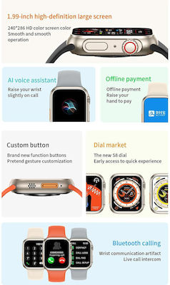 Z59 Ultra Smartwatch with Heart Rate Monitor (Orange) view 5