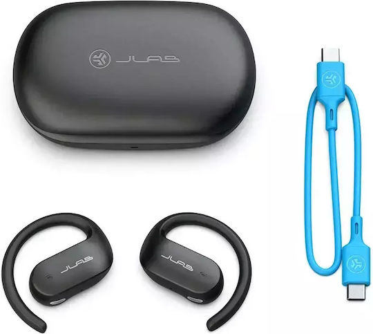 Jlab JBuds Open Sport Bluetooth Handsfree Earphones with Sweat Resistance and Charging Case Black view 2