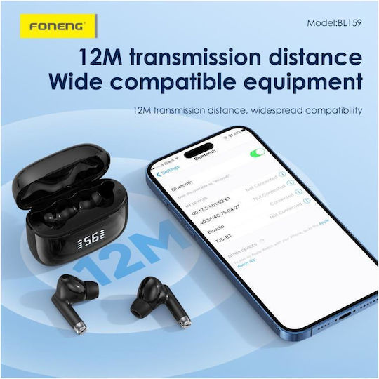 Foneng BL159 In-ear Bluetooth Handsfree Earphones with Charging Case White view 4