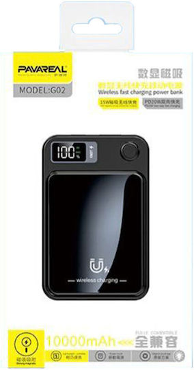 Pavareal G02 Power Bank 10000mAh with 2 USB-A Ports Power Delivery Black