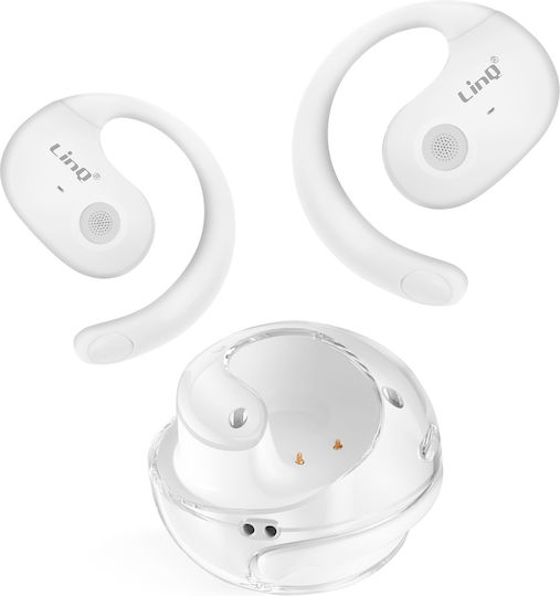 LinQ R9563 Bone Conduction Bluetooth Handsfree Earphones with Sweat Resistance and Charging Case White view 1