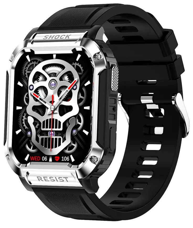 TaNK Aluminium Smartwatch with Heart Rate Monitor (Silver)
