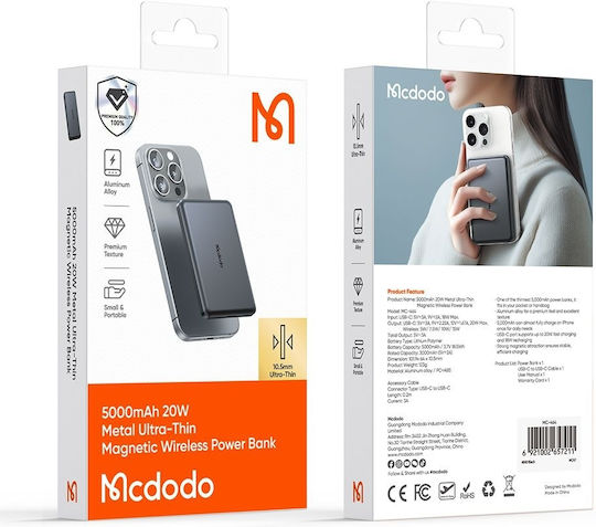 Mcdodo MC-4641 MagSafe Power Bank 5000mAh 15W with USB-C Port Gold view 9