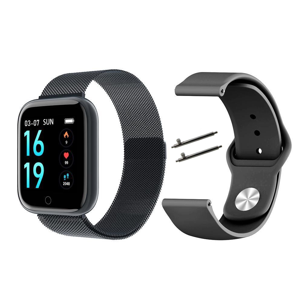 InTime Smartwatch with Heart Rate Monitor (Black)
