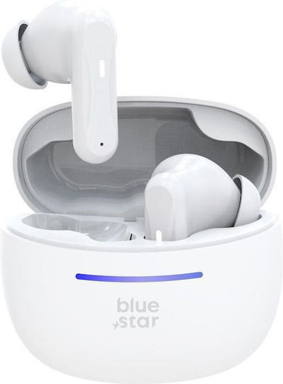 Blue Star BK44 In-ear Bluetooth Handsfree Earphones with Charging Case White view 2