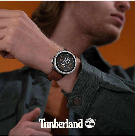 Timberland Trail Force S1 48mm Smartwatch with Heart Rate Monitor (Brown Leather Strap Gift Set) view 2