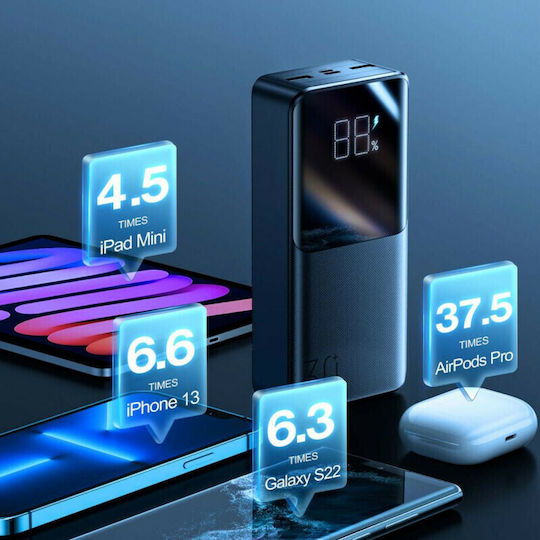 Joyroom JR-QP193 Power Bank 30000mAh 22.5W with 2 USB-A Ports and USB-C Port Black vue 4