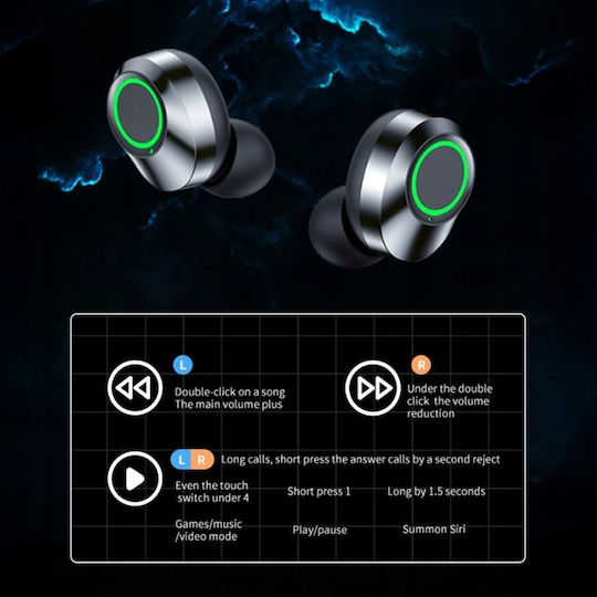 YD03 In-ear Bluetooth Handsfree Earphones with Charging Case Black view 8