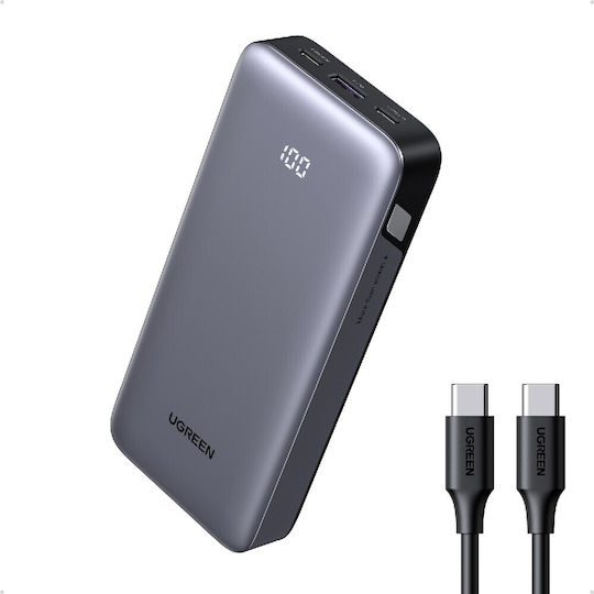 Ugreen PB532/55989B Power Bank 20000mAh 30W with USB-A Port and 2 USB-C Ports Power Delivery Gray view 1