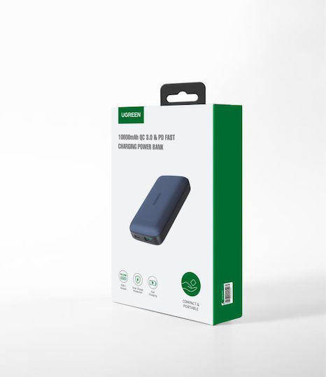 Ugreen PB178 Power Bank 10000mAh 20W with USB-A Port and USB-C Port Power Delivery / Quick Charge 3.0 Blue view 2