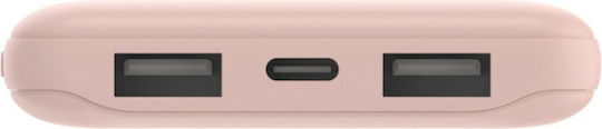 Belkin Boost Charge 3-Port Power Bank 10000mAh 15W with 2 USB-A Ports and USB-C Port Rose Gold view 3