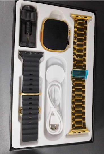 M9 Ultra Mini 44mm Smartwatch with Heart Rate Monitor (Gold) view 4