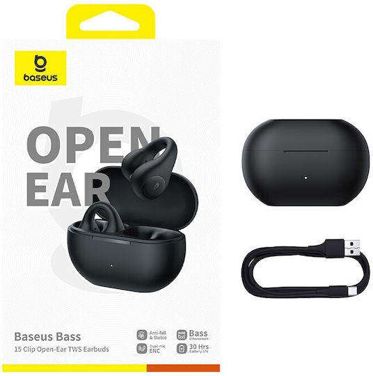 Baseus Bass 15 Clip Open Ear Bluetooth Handsfree Earphones with Charging Case Black view 4