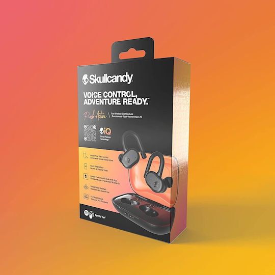 Skullcandy Push Active In-ear Bluetooth Handsfree Earphones with Sweat Resistance and Charging Case Black / Orange view 3