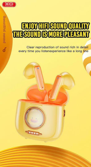 XO G6 In-ear Bluetooth Handsfree Earphones with Charging Case Yellow view 5