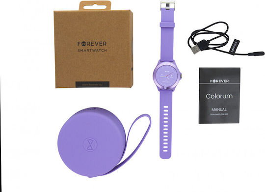 Forever Colorum CW-300 Smartwatch with Heart Rate Monitor (Purple) view 4