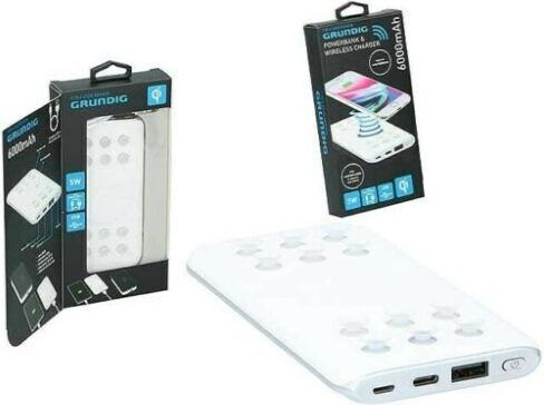 Grundig 14753 Power Bank 6000mAh 5W with USB-A Port White vista 2