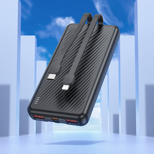Borofone BJ57 Power Bank 10000mAh 22.5W with 2 USB-A Ports and USB-C Port Power Delivery / Quick Charge 3.0 Black vue 5