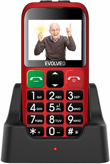 Evolveo Easyphone EB Dual SIM Mobile with Large Buttons Red