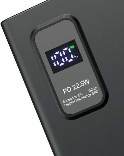 Platinet PL0408 Power Bank 10000mAh 22.5W with 2 USB-A Ports and USB-C Port Power Delivery / Quick Charge 3.0 Black view 4
