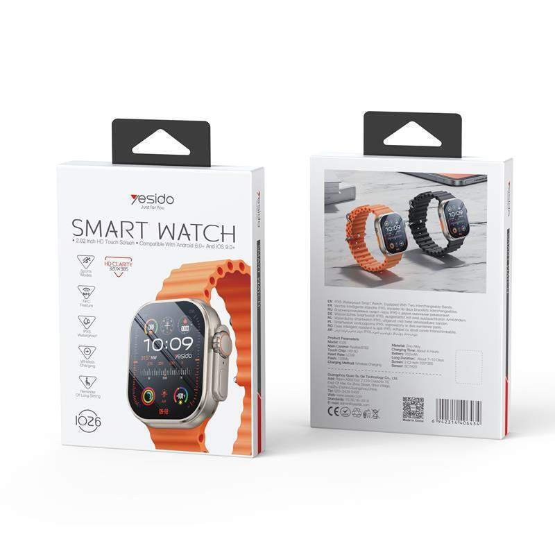 Yesido IO26 Smartwatch with Heart Rate Monitor (Black) vue 4