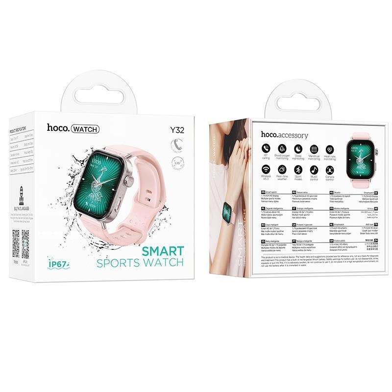 Hoco Y32 Smartwatch with Heart Rate Monitor (Pink) view 5