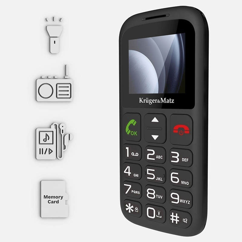 Kruger & Matz Simple 923 Dual SIM Mobile Phone with Large Buttons English Menu Black Ansicht 5