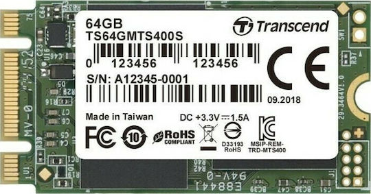 Transcend MTS400S SSD 64GB M.2 with SATA III Connection view 5