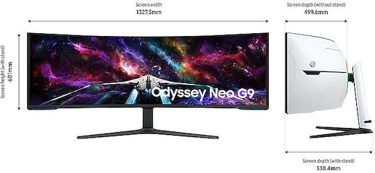 Samsung Odyssey Neo G9 G95NC Ultrawide VA HDR Curved Gaming Monitor 57" 7680x2160 240Hz with Response Time 1ms GTG view 7
