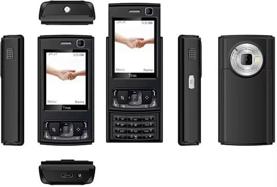 N95 Pro Single SIM Mobile with Buttons (English Menu) Black view 1