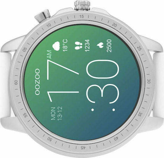 Oozoo Q00310 45mm Smartwatch with Heart Rate Monitor (Silver) view 5