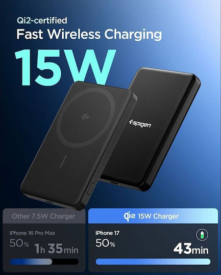 Spigen MagSafe Power Bank 5000mAh 22.5W with USB-C Port Black view 3