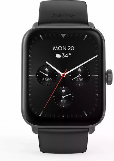 HAMA 6010 49mm Smartwatch with Heart Rate Monitor (Black) view 5