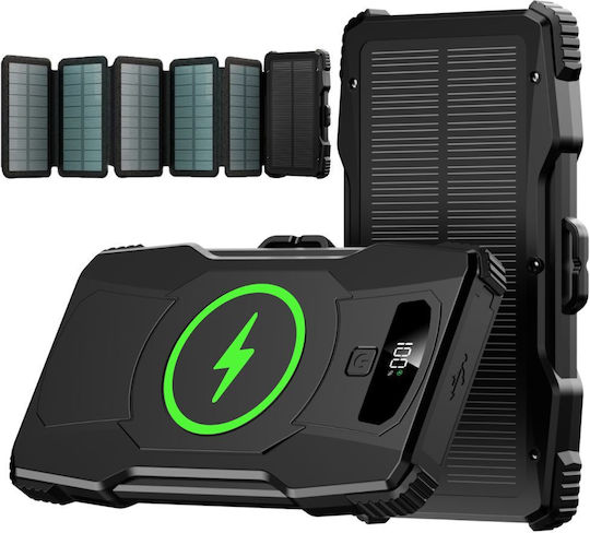 Linomag Solar Power Bank 10000mAh 22.5W Power Delivery Black view 1