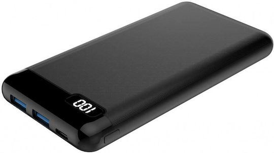 Diva PB-101B Power Bank 10000mAh with 2 USB-A Ports and USB-C Port Power Delivery Black