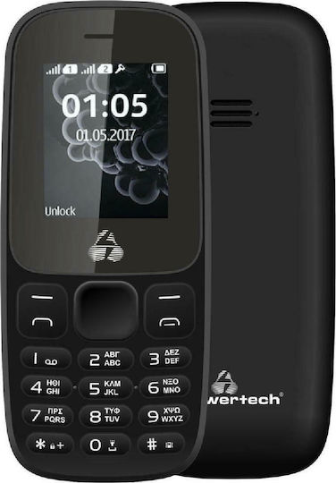 Powertech Milly Small II NC PTM-28 Dual SIM Mobile with Buttons Black