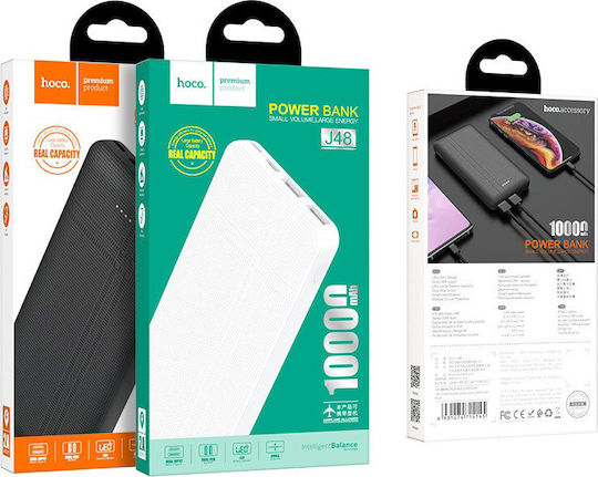 Hoco J48 Nimble Power Bank 10000mAh with 2 USB-A Ports Black view 5