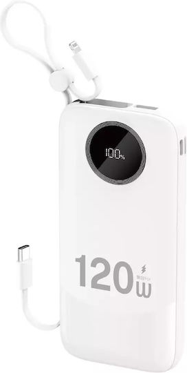 Dudao K13 Power Bank 10000mAh 22.5W with USB-A Port and USB-C Port Power Delivery White view 3