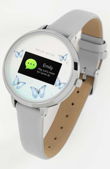 Reflex Active Series 03 38mm Smartwatch with Heart Rate Monitor (Grey & Blue Butterfly) vue 5
