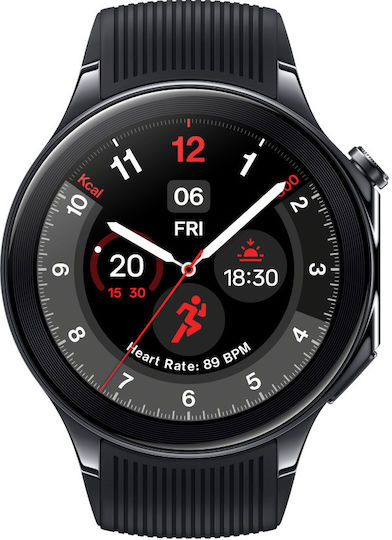 OnePlus Watch 2 Stainless Steel 47mm Waterproof with Heart Rate Monitor (Black Steel) view 1